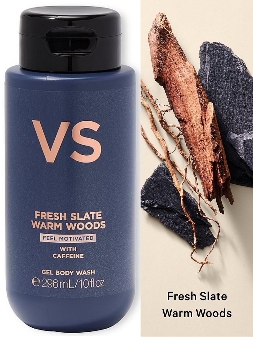 Victoria's Secret Men's Fresh Slate Warm Woods Gel Body Wash 10oz NEW